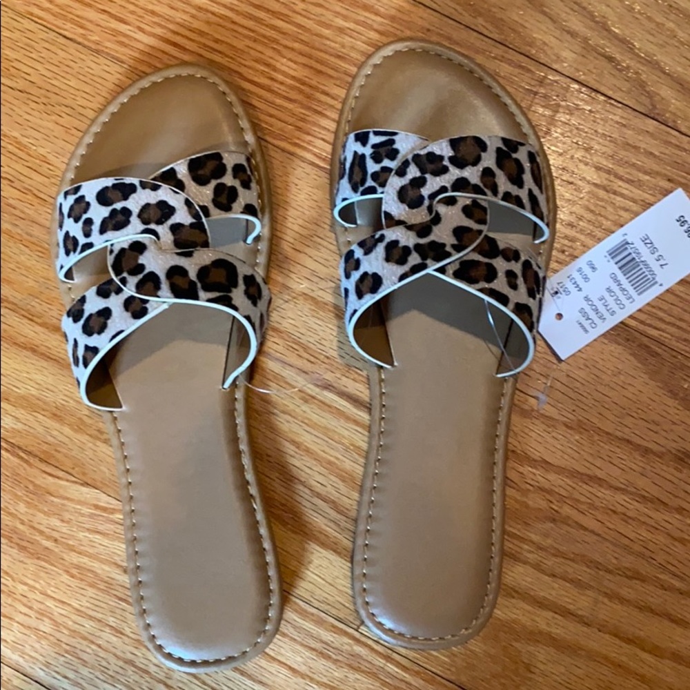 Leopard Slide Sandals
